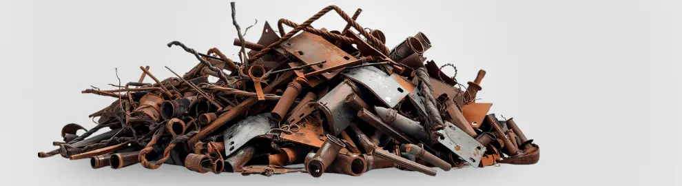Mucchio di rifiuti di ferro per rappresentare le Soluzioni Metaltek per le Fonderie Recupero Rottami di Ferro